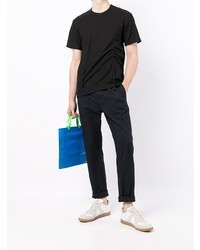 schwarzes T-Shirt mit einem Rundhalsausschnitt von Comme des Garcons Homme Deux