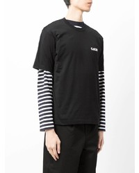 schwarzes T-Shirt mit einem Rundhalsausschnitt von Comme des Garcons Homme