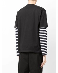 schwarzes T-Shirt mit einem Rundhalsausschnitt von Comme des Garcons Homme