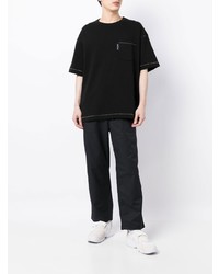 schwarzes T-Shirt mit einem Rundhalsausschnitt von Comme des Garcons Homme