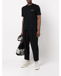 schwarzes T-Shirt mit einem Rundhalsausschnitt von Comme des Garcons Homme