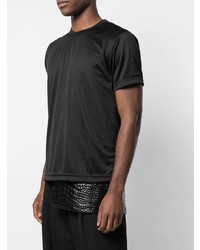 schwarzes T-Shirt mit einem Rundhalsausschnitt von Comme Des Garcons Homme Plus