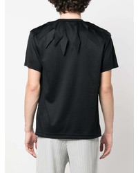 schwarzes T-Shirt mit einem Rundhalsausschnitt von Comme Des Garcons Homme Plus