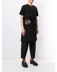 schwarzes T-Shirt mit einem Rundhalsausschnitt von Comme Des Garcons Homme Plus