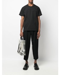 schwarzes T-Shirt mit einem Rundhalsausschnitt von Comme Des Garcons Homme Plus