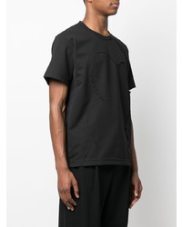 schwarzes T-Shirt mit einem Rundhalsausschnitt von Comme Des Garcons Homme Plus