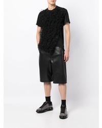 schwarzes T-Shirt mit einem Rundhalsausschnitt von Comme Des Garcons Homme Plus