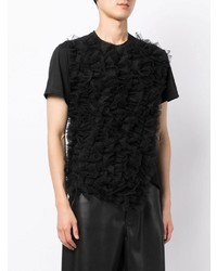 schwarzes T-Shirt mit einem Rundhalsausschnitt von Comme Des Garcons Homme Plus