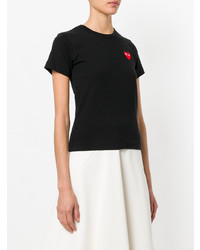 schwarzes T-Shirt mit einem Rundhalsausschnitt von Comme Des Garcons Play