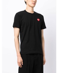 schwarzes T-Shirt mit einem Rundhalsausschnitt von Comme Des Garcons Play