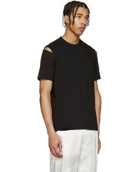 schwarzes T-Shirt mit einem Rundhalsausschnitt von Comme des Garcons