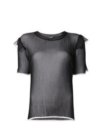 schwarzes T-Shirt mit einem Rundhalsausschnitt von Comme Des Garçons Noir Kei Ninomiya