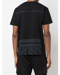 schwarzes T-Shirt mit einem Rundhalsausschnitt von Stone Island