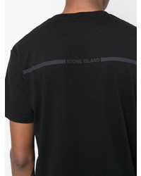 schwarzes T-Shirt mit einem Rundhalsausschnitt von Stone Island