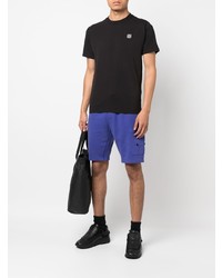 schwarzes T-Shirt mit einem Rundhalsausschnitt von Stone Island