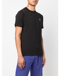 schwarzes T-Shirt mit einem Rundhalsausschnitt von Stone Island