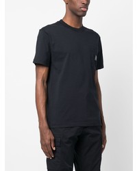 schwarzes T-Shirt mit einem Rundhalsausschnitt von Stone Island