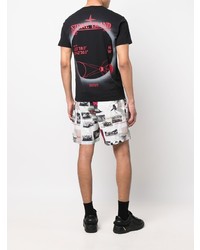 schwarzes T-Shirt mit einem Rundhalsausschnitt von Stone Island