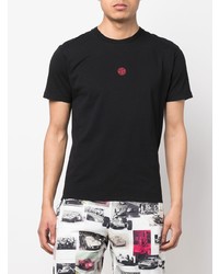 schwarzes T-Shirt mit einem Rundhalsausschnitt von Stone Island