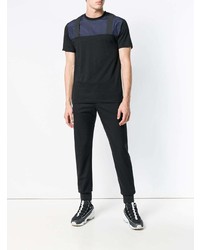 schwarzes T-Shirt mit einem Rundhalsausschnitt von Les Hommes Urban