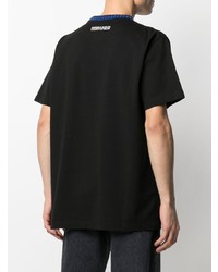 schwarzes T-Shirt mit einem Rundhalsausschnitt von Marcelo Burlon County of Milan