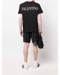 schwarzes T-Shirt mit einem Rundhalsausschnitt von Valentino