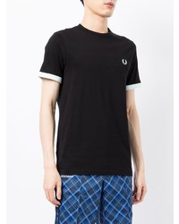 schwarzes T-Shirt mit einem Rundhalsausschnitt von Fred Perry