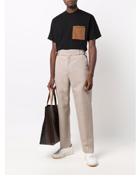 schwarzes T-Shirt mit einem Rundhalsausschnitt von Jacquemus