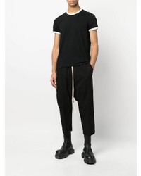 schwarzes T-Shirt mit einem Rundhalsausschnitt von Rick Owens