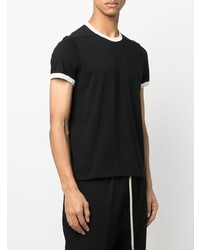 schwarzes T-Shirt mit einem Rundhalsausschnitt von Rick Owens