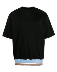 schwarzes T-Shirt mit einem Rundhalsausschnitt von Coohem