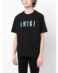 schwarzes T-Shirt mit einem Rundhalsausschnitt von Amiri