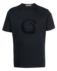 schwarzes T-Shirt mit einem Rundhalsausschnitt von Corneliani