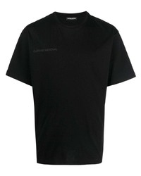 schwarzes T-Shirt mit einem Rundhalsausschnitt von costume national contemporary