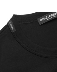 schwarzes T-Shirt mit einem Rundhalsausschnitt von Dolce & Gabbana