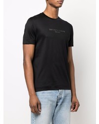 schwarzes T-Shirt mit einem Rundhalsausschnitt von Emporio Armani