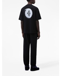 schwarzes T-Shirt mit einem Rundhalsausschnitt von Marcelo Burlon County of Milan