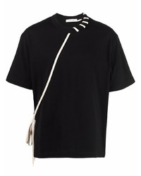 schwarzes T-Shirt mit einem Rundhalsausschnitt von Craig Green
