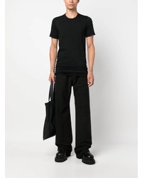 schwarzes T-Shirt mit einem Rundhalsausschnitt von Rick Owens