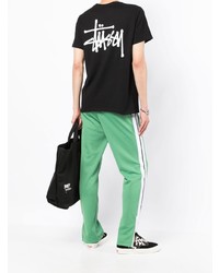 schwarzes T-Shirt mit einem Rundhalsausschnitt von Stussy