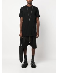 schwarzes T-Shirt mit einem Rundhalsausschnitt von Rick Owens