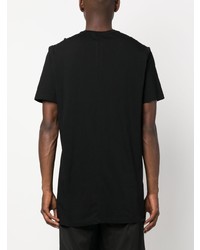 schwarzes T-Shirt mit einem Rundhalsausschnitt von Rick Owens