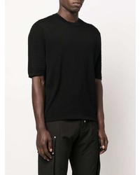 schwarzes T-Shirt mit einem Rundhalsausschnitt von Stone Island Shadow Project