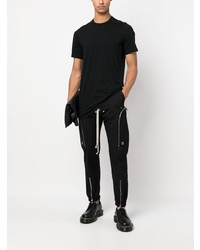 schwarzes T-Shirt mit einem Rundhalsausschnitt von Rick Owens