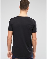 schwarzes T-Shirt mit einem Rundhalsausschnitt von Esprit