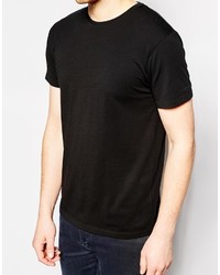 schwarzes T-Shirt mit einem Rundhalsausschnitt von Esprit