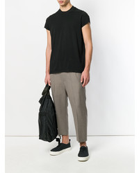 schwarzes T-Shirt mit einem Rundhalsausschnitt von Rick Owens DRKSHDW