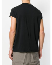 schwarzes T-Shirt mit einem Rundhalsausschnitt von Rick Owens DRKSHDW