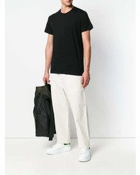 schwarzes T-Shirt mit einem Rundhalsausschnitt von Jil Sander