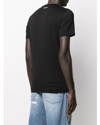 schwarzes T-Shirt mit einem Rundhalsausschnitt von DSQUARED2